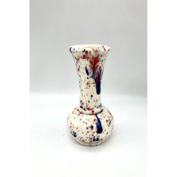 Other - Speckled Red White & Blue Glaze Bud Vase Vintage